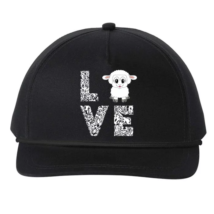 Sheepp Lamb Love Livestock Farmer Cattle Sketch Snapback Five-Panel Rope Hat