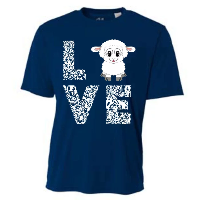 Sheepp Lamb Love Livestock Farmer Cattle Sketch Cooling Performance Crew T-Shirt