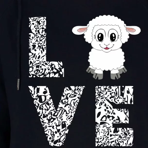 Sheepp Lamb Love Livestock Farmer Cattle Sketch Womens Funnel Neck Pullover Hood