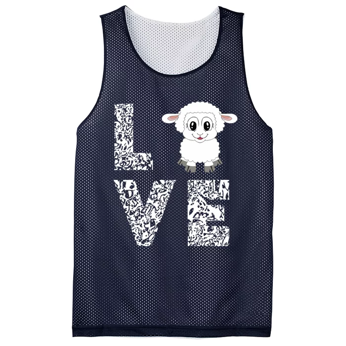 Sheepp Lamb Love Livestock Farmer Cattle Sketch Mesh Reversible Basketball Jersey Tank