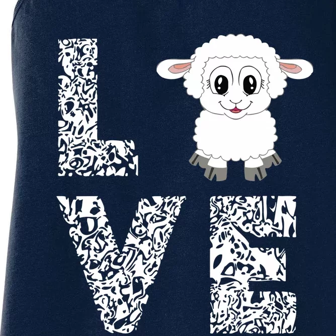 Sheepp Lamb Love Livestock Farmer Cattle Sketch Women's Racerback Tank