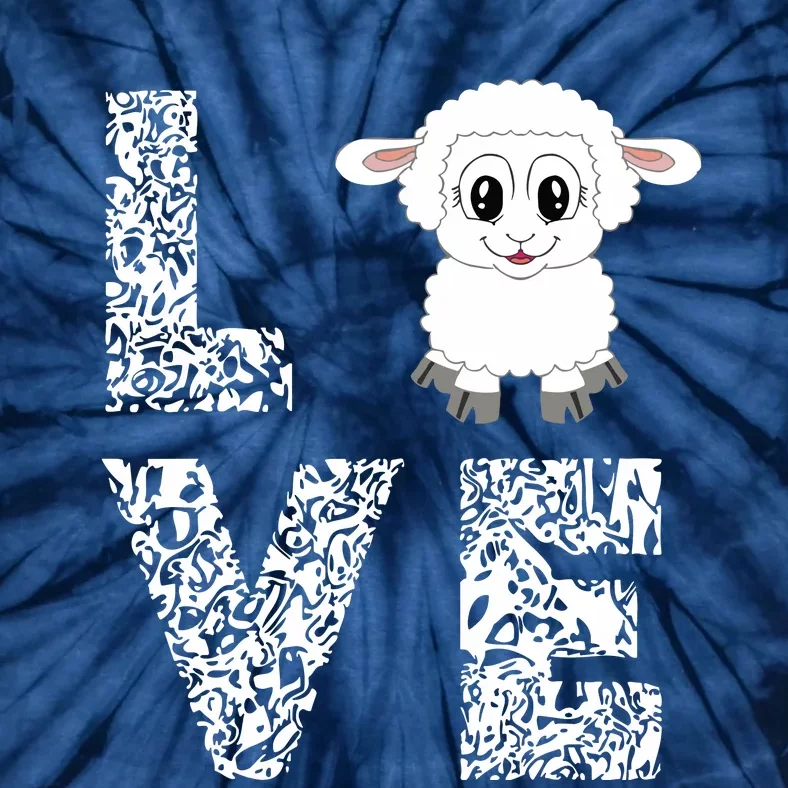 Sheepp Lamb Love Livestock Farmer Cattle Sketch Tie-Dye T-Shirt