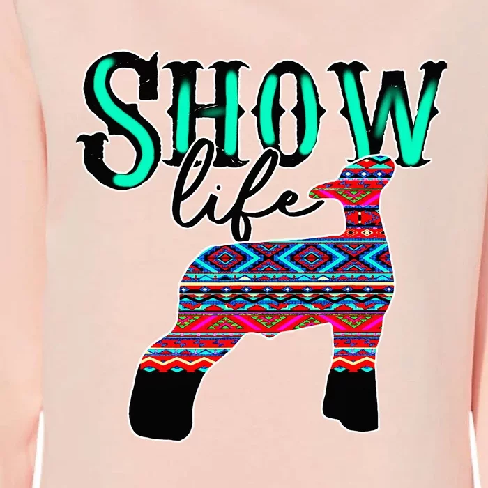 Show Life Livestock Lamb Show Market Aztec Serape Womens California Wash Sweatshirt