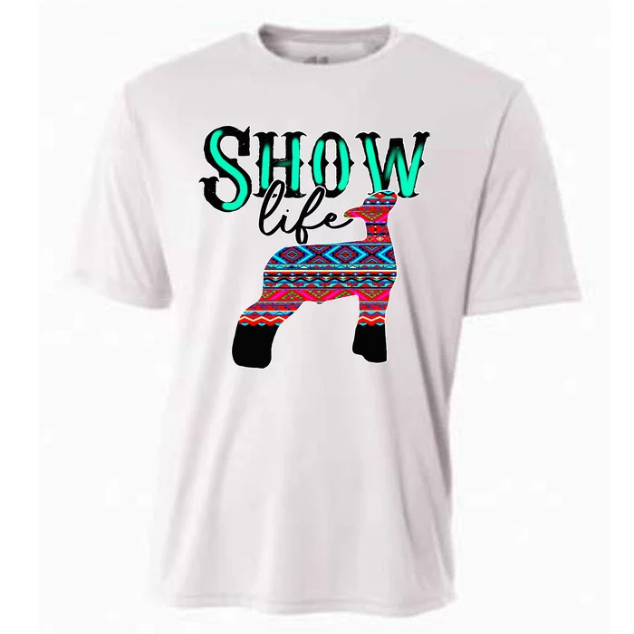 Show Life Livestock Lamb Show Market Aztec Serape Cooling Performance Crew T-Shirt