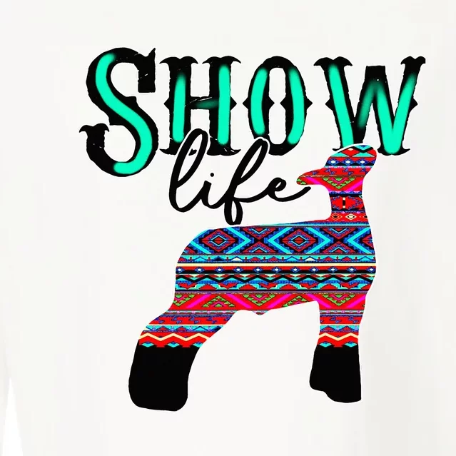 Show Life Livestock Lamb Show Market Aztec Serape Cropped Pullover Crew