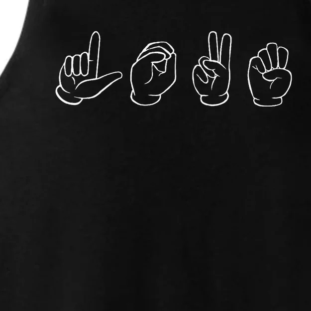 Sign Language Love Sign Language Ladies Tri-Blend Wicking Tank