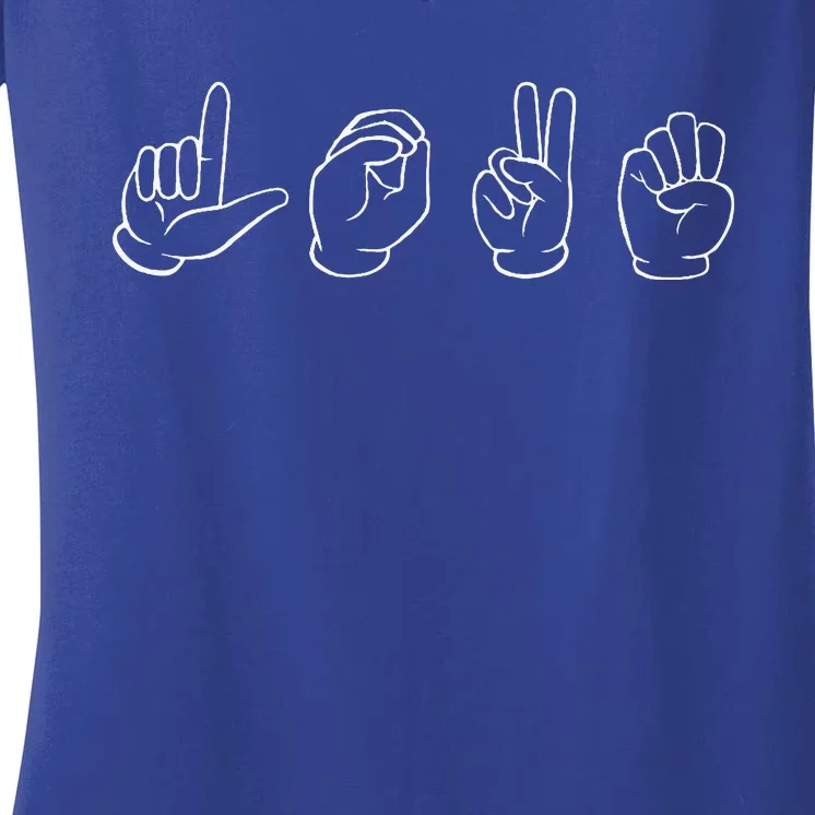 Sign Language Love Sign Language Women's V-Neck T-Shirt