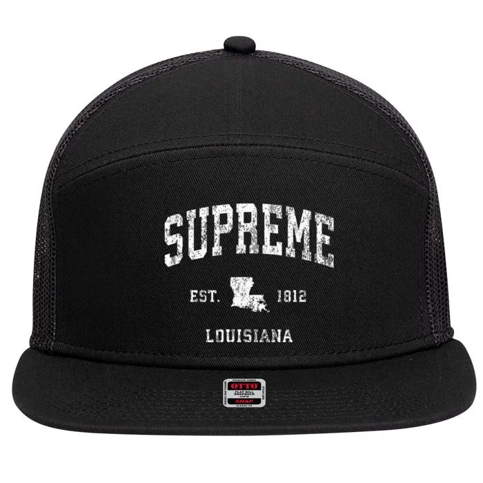 Supreme Louisiana LA Vintage Athletic Sports 7 Panel Mesh Trucker Snapback Hat