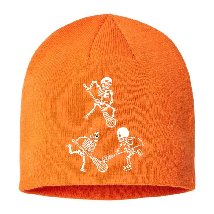 Skeleton Lacrosse Lover Spooky Vibes Halloween Costume 8 1/2in Sustainable Knit Beanie