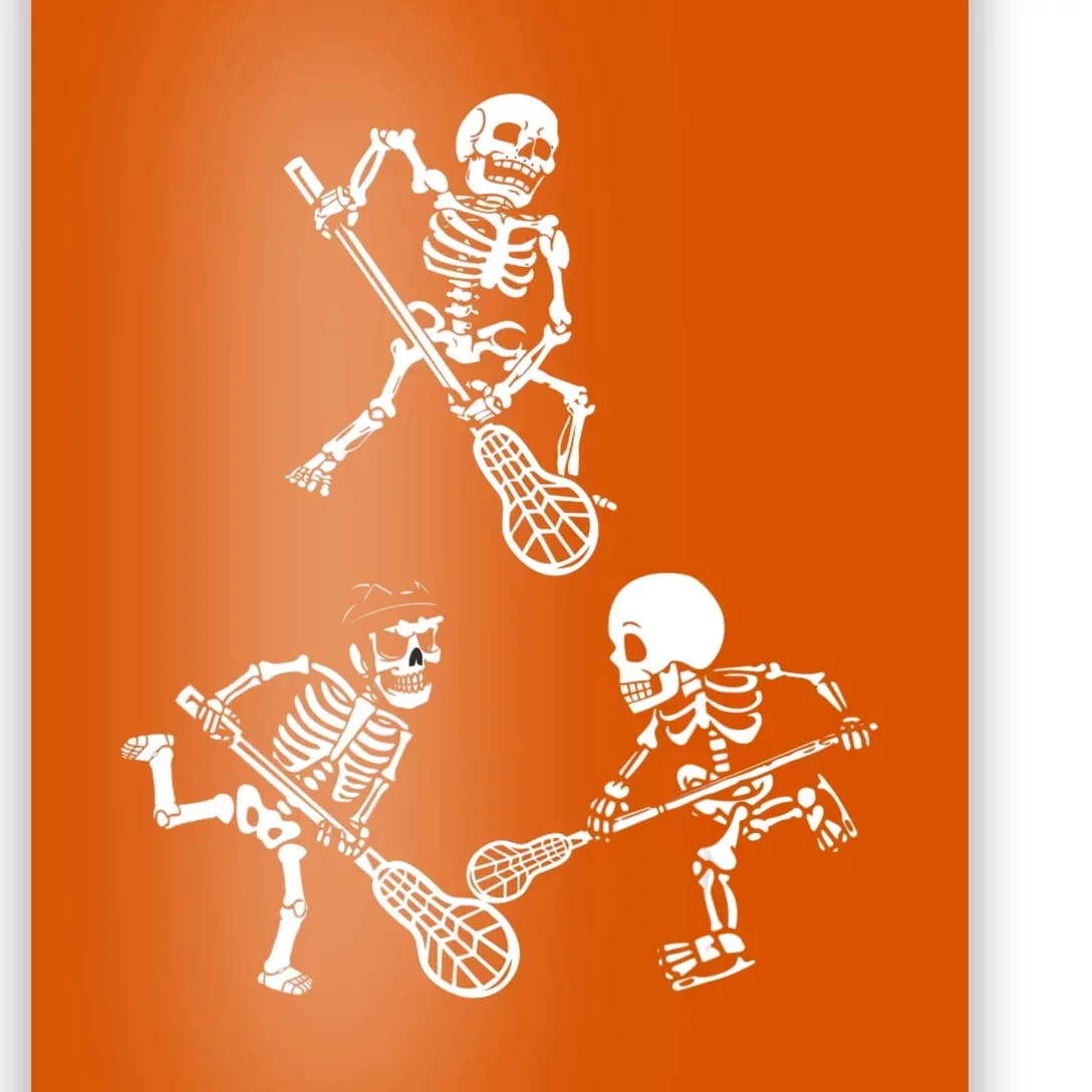 Skeleton Lacrosse Lover Spooky Vibes Halloween Costume Poster