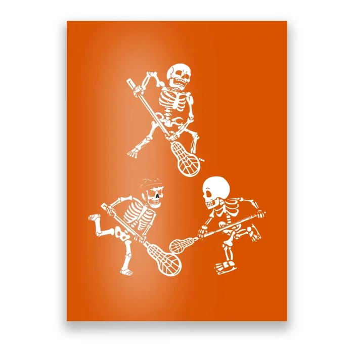 Skeleton Lacrosse Lover Spooky Vibes Halloween Costume Poster