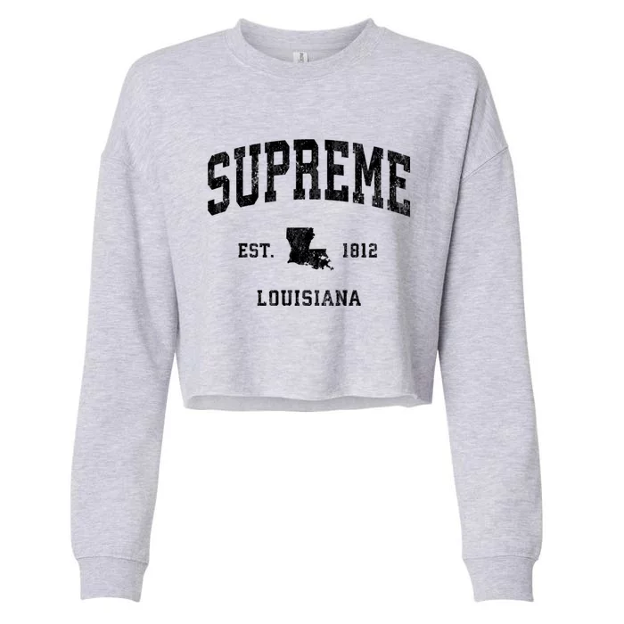 Supreme Louisiana La Vintage Athletic Cropped Pullover Crew