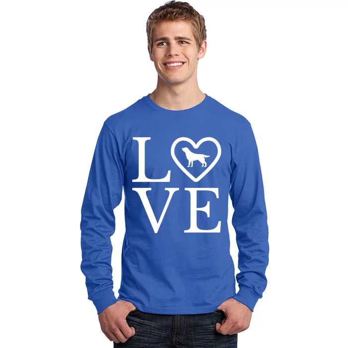 Silver Lab Love Valentine's Day Dog Labrador Retriever Gift Long Sleeve Shirt