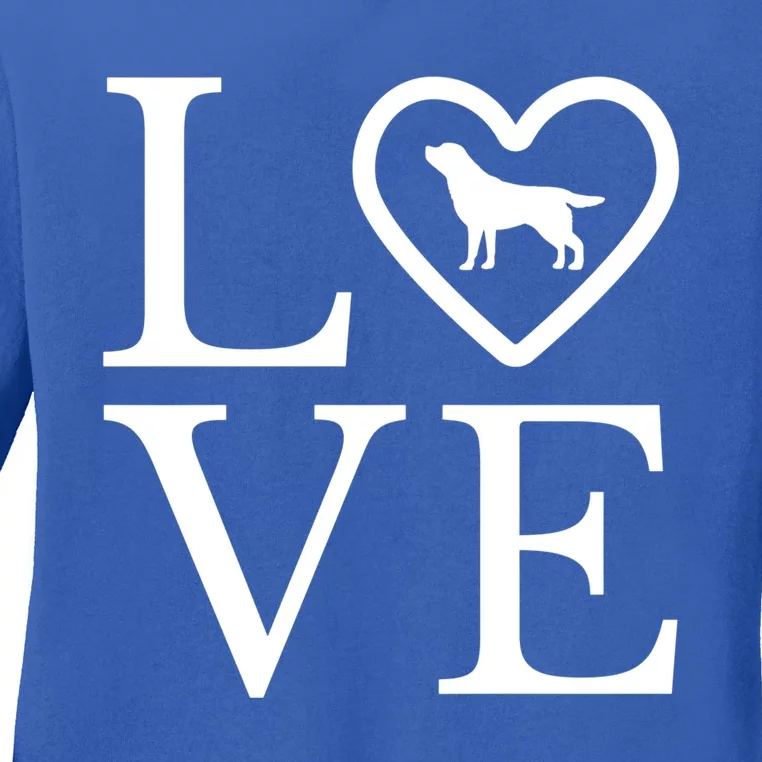 Silver Lab Love Valentine's Day Dog Labrador Retriever Gift Ladies Long Sleeve Shirt