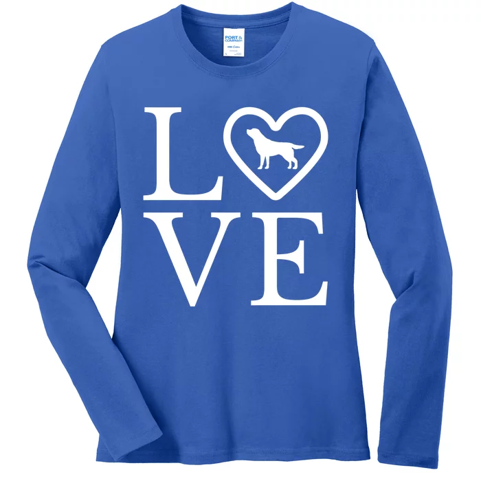 Silver Lab Love Valentine's Day Dog Labrador Retriever Gift Ladies Long Sleeve Shirt