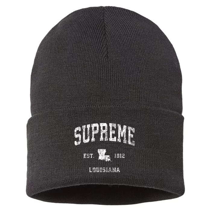 Supreme Louisiana LA Vintage Athletic Sports Sustainable Knit Beanie