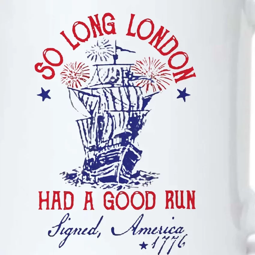 So Long London Funny 4th Of July Design Black Color Changing Mug