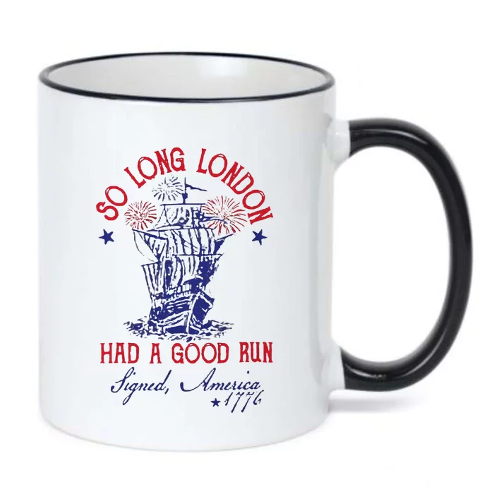 So Long London Funny 4th Of July Design Black Color Changing Mug