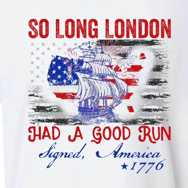 So Long London Funny 4th Of July Design Sueded Cloud Jersey T-Shirt