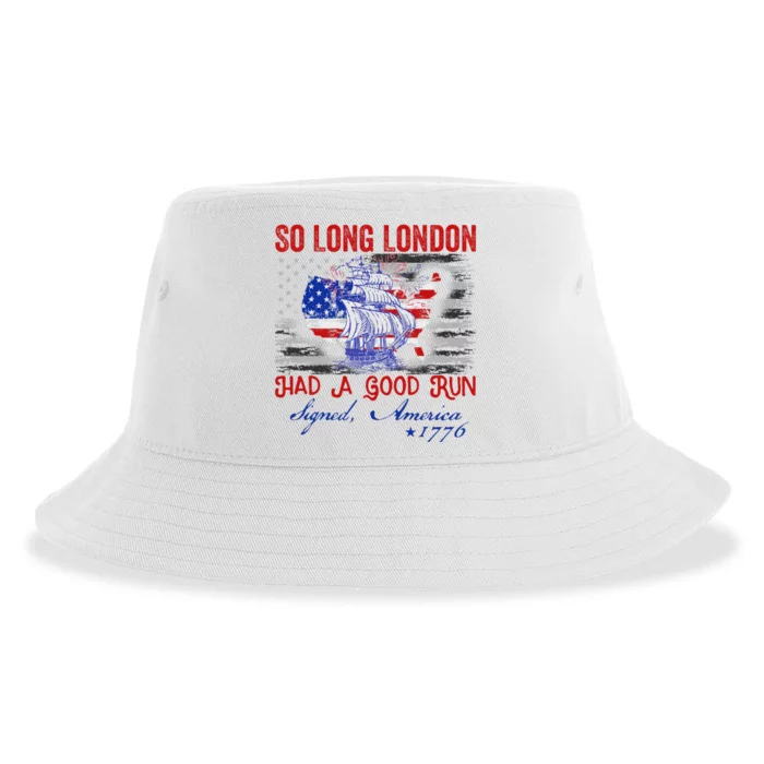 So Long London Funny 4th Of July Design Sustainable Bucket Hat