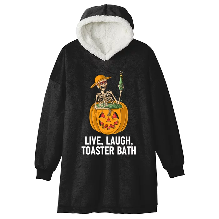 Skeleton Live Laugh Toaster Bath Funny Haloween Hooded Wearable Blanket