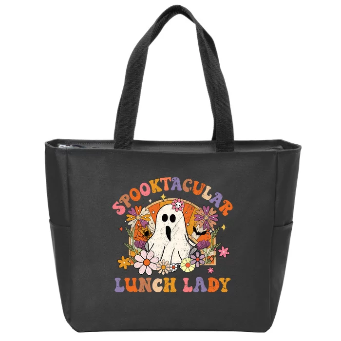 Spooktacular Lunch Lady Happy Halloween Spooky Matching Zip Tote Bag