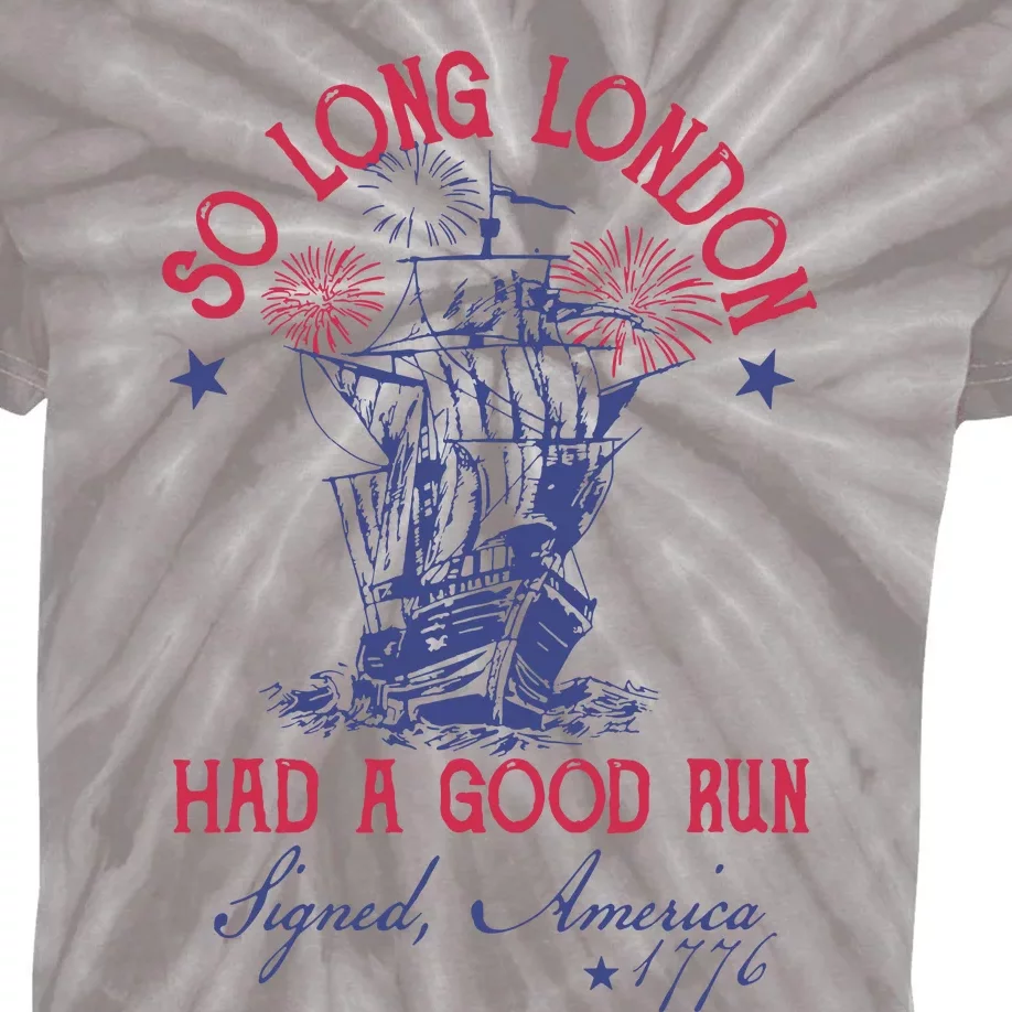 So Long London 4 Of July Kids Tie-Dye T-Shirt