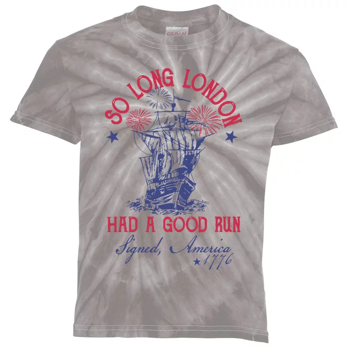 So Long London 4 Of July Kids Tie-Dye T-Shirt