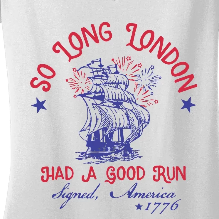 So Long London 4 Of July Women's V-Neck T-Shirt