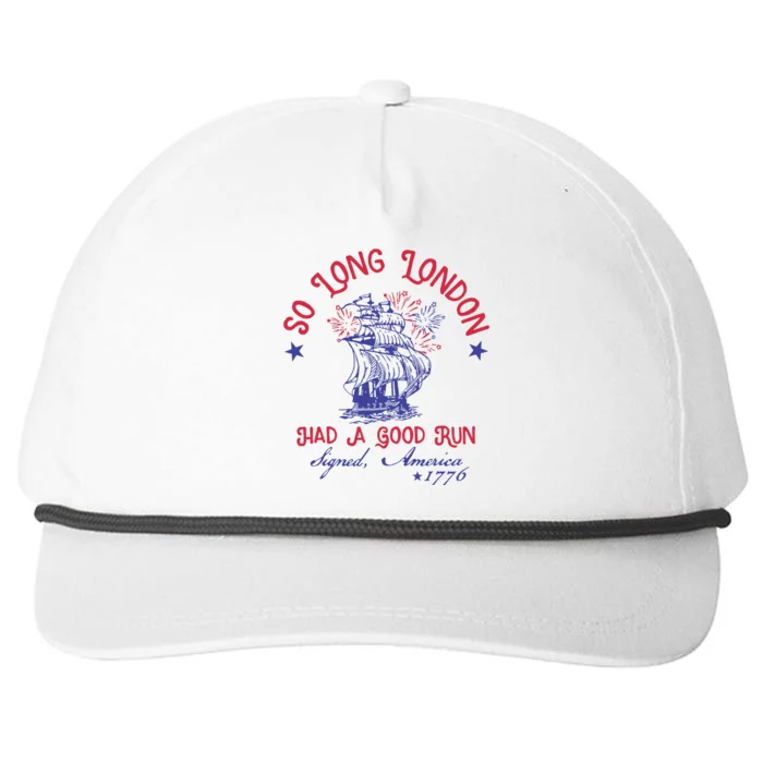 So Long London 4 Of July Snapback Five-Panel Rope Hat