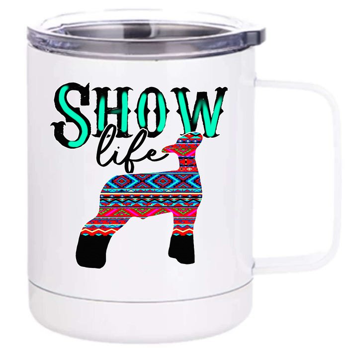 Show Life Livestock Lamb Show Market Aztec Serape 12 oz Stainless Steel Tumbler Cup