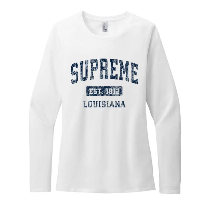 Supreme Louisiana La Vintage Athletic Sports Design Womens CVC Long Sleeve Shirt