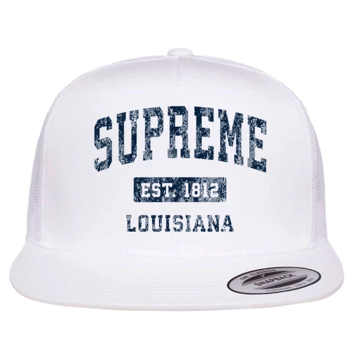 Supreme Louisiana La Vintage Athletic Sports Design Flat Bill Trucker Hat