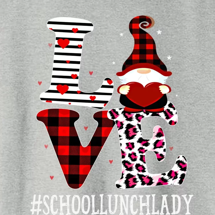 School Lunch Lady Love Leopard Appreciation Valentine Great Gift Women's Crop Top Tee