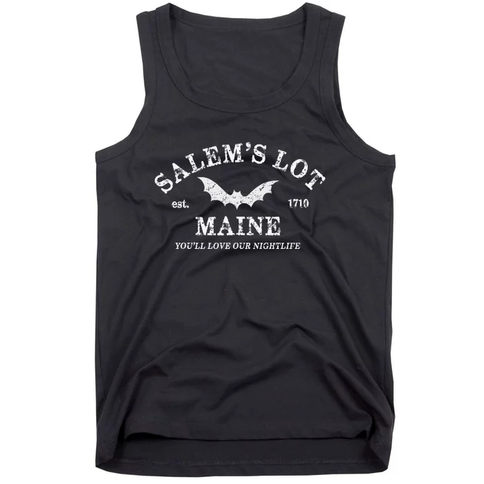 SalemS Lot Maine Nightlife Vampire Bat Tank Top