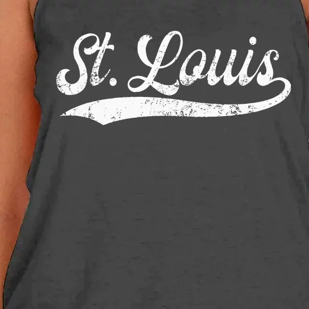 St Louis Missouri Distressed Mo Apparel Women's Knotted Racerback Tank