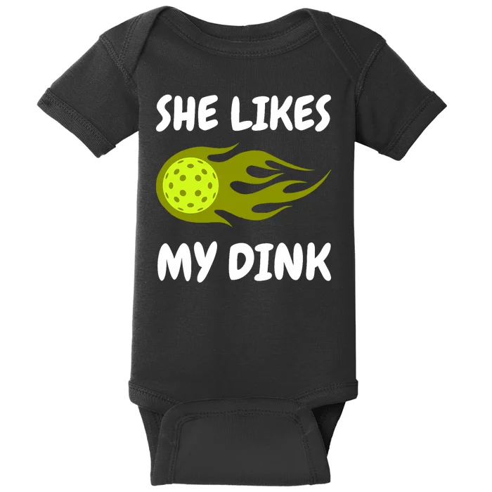 She Likes My Dink Pickleball Couple Matching Baby Bodysuit