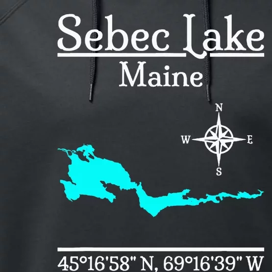 Sebec Lake Maine Performance Fleece Hoodie