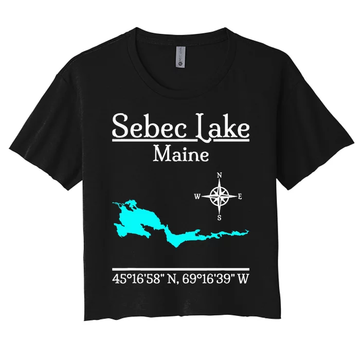 Sebec Lake Maine Women's Crop Top Tee