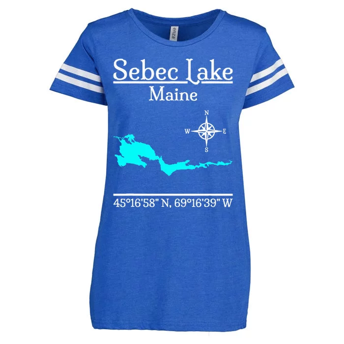 Sebec Lake Maine Enza Ladies Jersey Football T-Shirt