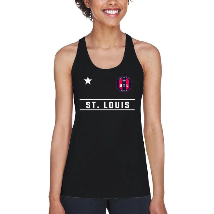 St Louis Missouri Fleur De Lis Custom Badge Women's Racerback Tank