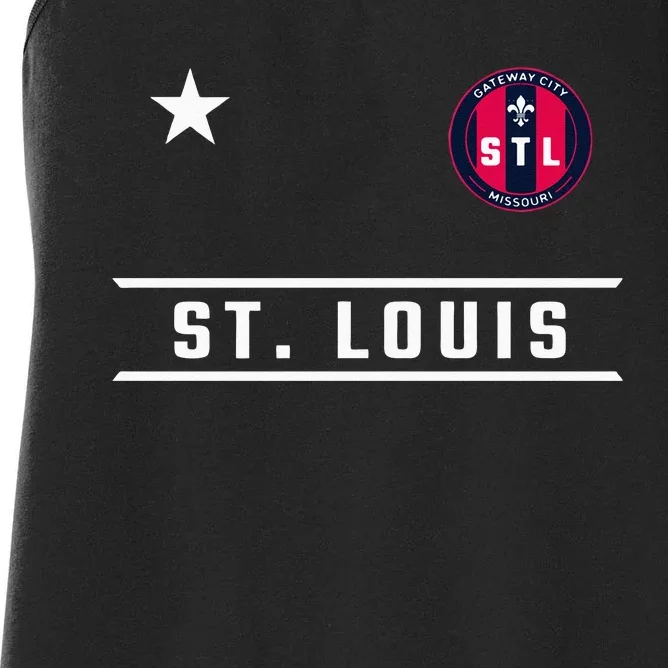 St Louis Missouri Fleur De Lis Custom Badge Women's Racerback Tank