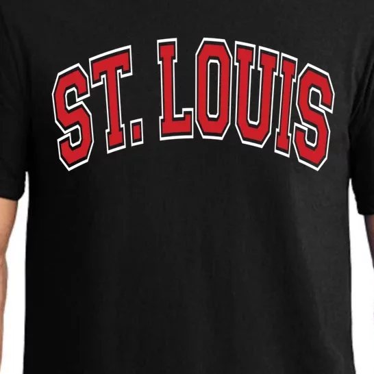 St Louis Missouri Varsity Style Red Text Gift Pajama Set