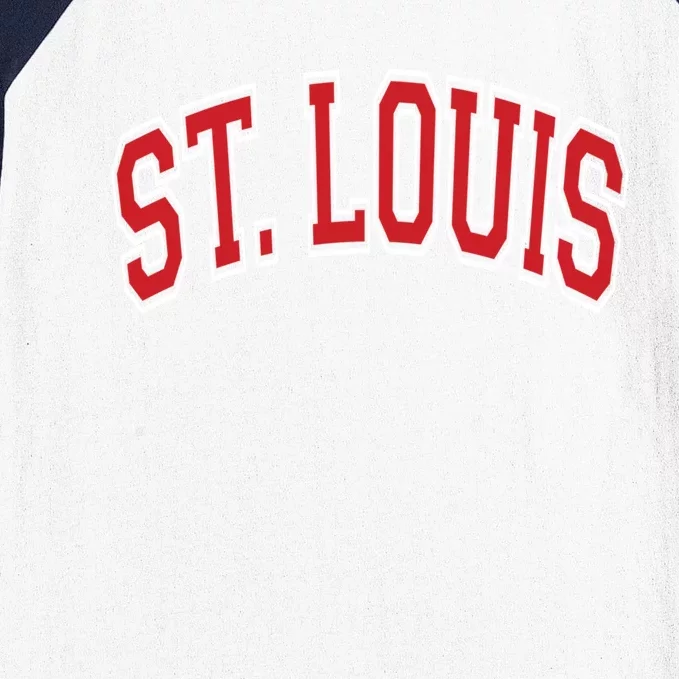 St Louis Missouri Varsity Style Red Text Gift Baseball Sleeve Shirt