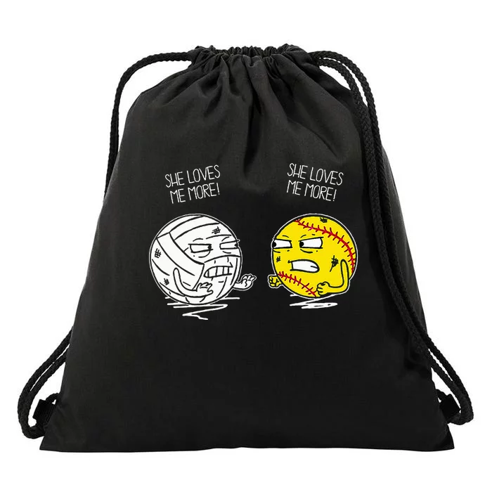 She Love Me More Volleyball Softball Drawstring Bag