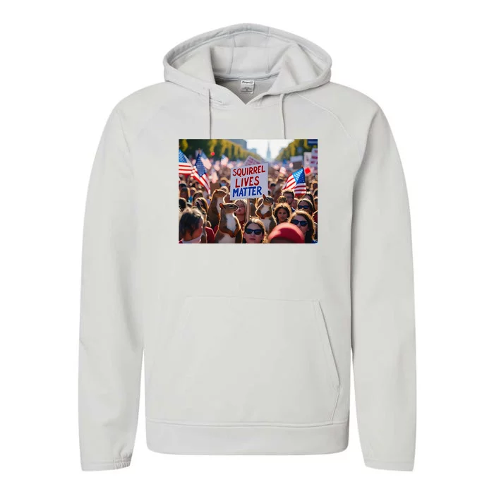 Squirrel Lives Matter Justice For Peanut The Squirrel Performance Fleece Hoodie