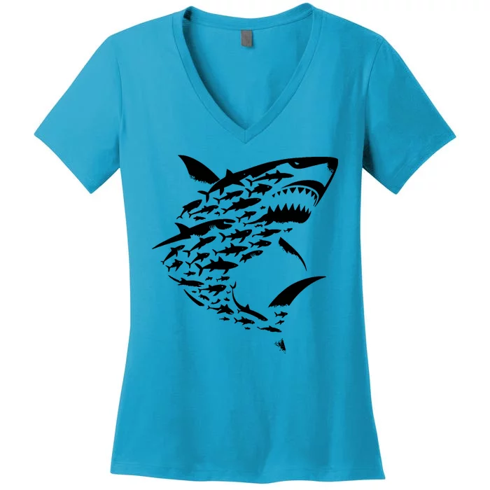 Shark Lover Marine Biology Animal Science Women's V-Neck T-Shirt