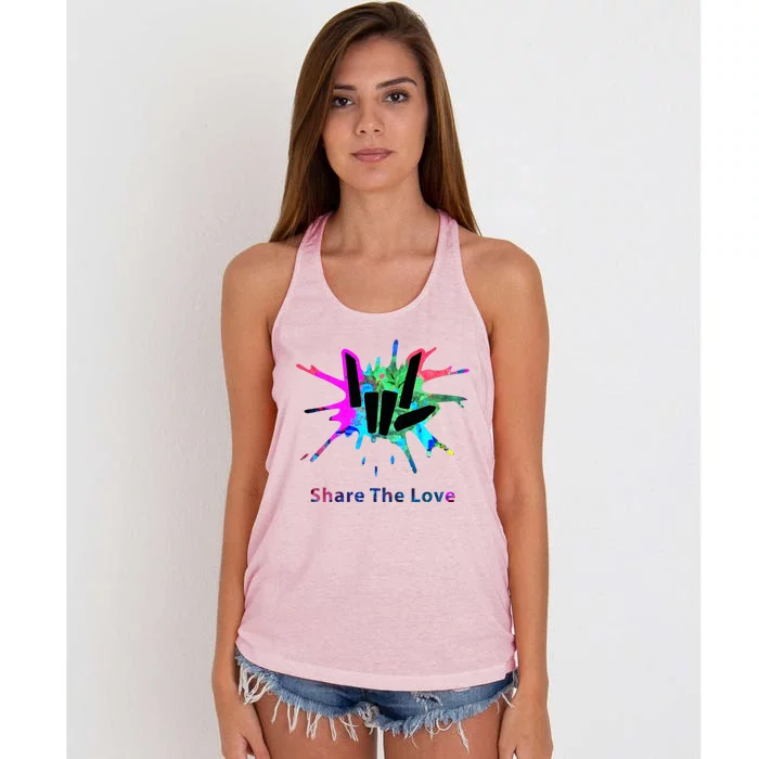 Share Love Merch Women's Knotted Racerback Tank