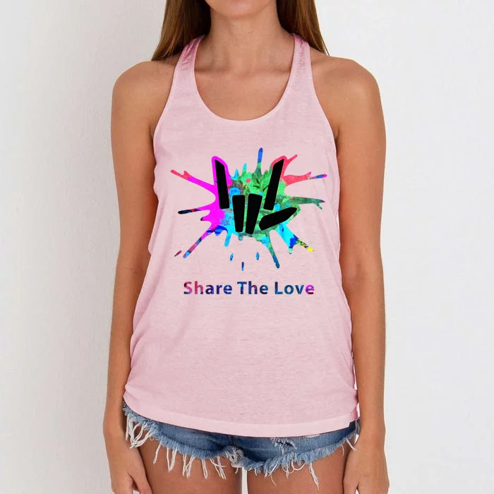 Share Love Merch Women's Knotted Racerback Tank