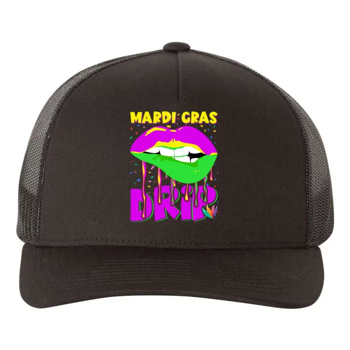 Sexy Lip Mardi Gras Drip Fat Tuesday Party Gift Yupoong Adult 5-Panel Trucker Hat